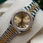RLX Lady-Datejust 31mm 279383RBR Champagne Diamond Dial Yellow Rolesor Oyster Bracelet - Image 7