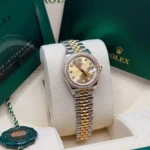 RLX Lady-Datejust 31mm 279383RBR Champagne Diamond Dial Yellow Rolesor Oyster Bracelet - Image 3