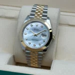 RLX Datejust 41mm 126303 White MOP Diamond Jubilee Steel and Yellow Gold - Image 4