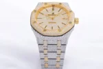Royal Oak 41mm 15400 Iced Out Steel/Yellow Gold in Stick Markers - Image 8