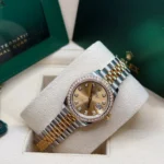 RLX Lady-Datejust 31mm 279383RBR Champagne Diamond Dial Yellow Rolesor Oyster Bracelet - Image 8