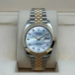 RLX Datejust 41mm 126303 White MOP Diamond Jubilee Steel and Yellow Gold - Image 2