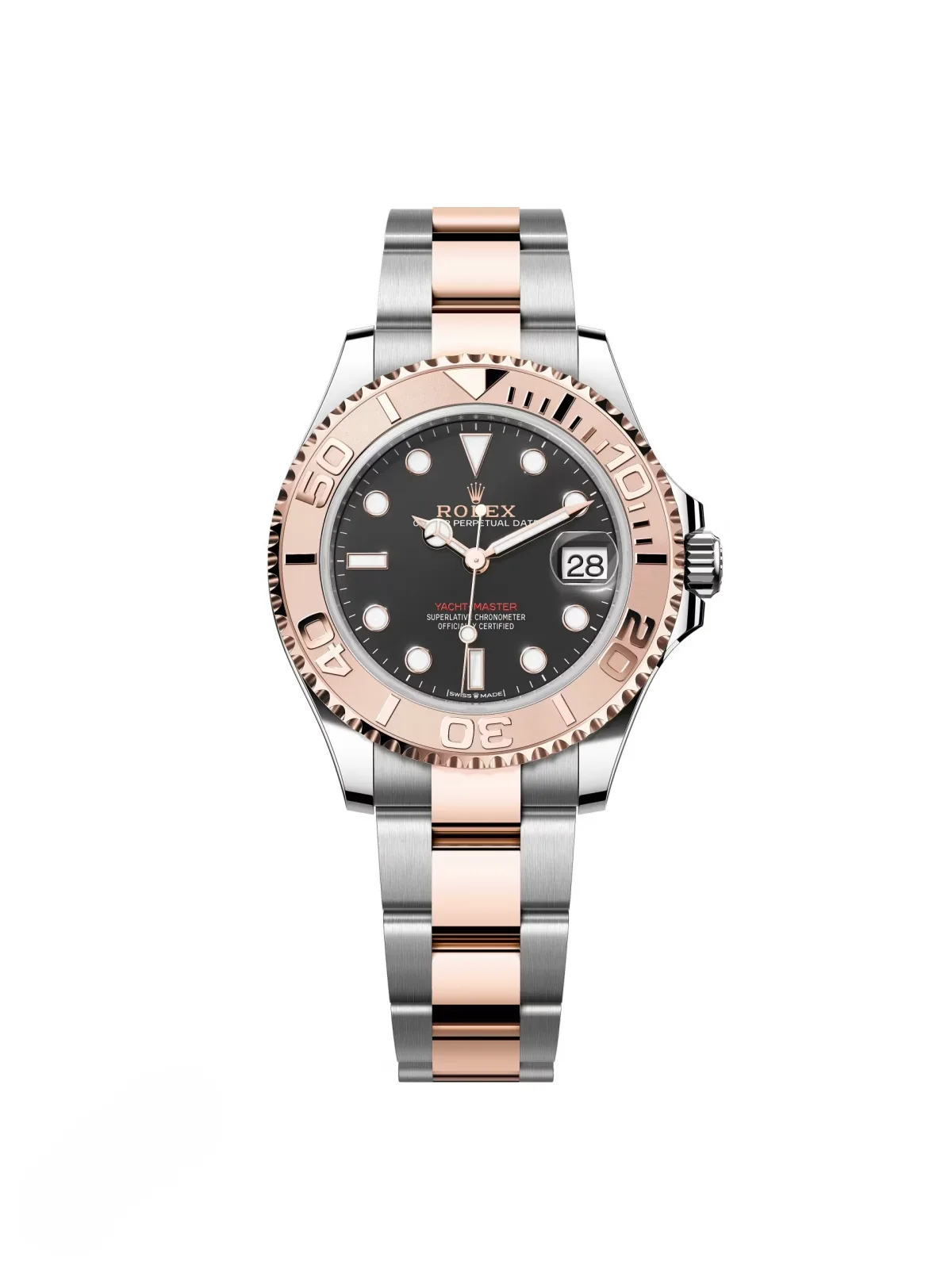 P0143-1 RLX Yacht-Master 37mm Steel and Everose Gold Watch - Black Dial - Oyster Bracelet 268621 - Image 1