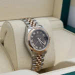 RLX Lady-Datejust 31mm 279161 Chocolate Roman Dial, Two Tone Stainless Steel & 18K Rose Gold Oyster Bracelet Women's Watch - Image 4