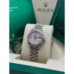 RLX Lady-Datejust 31mm 279139RBR Pink Opal Diamond Dial and Diamond Bezel White Gold Bracelet - Image 4
