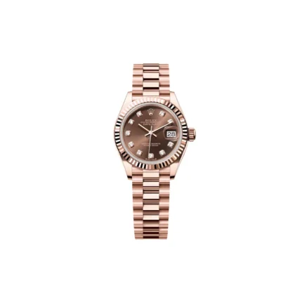 RLX Lady-Datejust 31mm 279175 Chocolate Diamond-Set Dial President Everose Gold