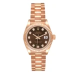RLX Lady-Datejust 31mm 279175 Chocolate Diamond-Set Dial President Everose Gold - Image 3