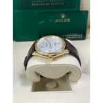Rolex 1908 Yellow Gold White Dial Brown Alligator Strap - 52508-0006 - Image 5