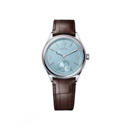 Rolex 1908 Platinum Ice Blue Dial Brown Alligator Strap - 52506-0002