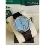 Rolex 1908 Platinum Ice Blue Dial Brown Alligator Strap - 52506-0002 - Image 3