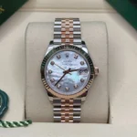 RLX Lady-Datejust 31mm 279171 White Mother Of Pearl Diamond Oyster Stainless Steel and Rose Gold - Image 3