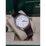 Rolex 1908 White Gold White Dial Brown Alligator Strap - 52509-0006 - Image 3