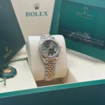 RLX Lady-Datejust 31mm 279381RBR Green Diamond Dial Oyster Bracelet - Image 3