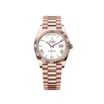 RLX Day-Date "President" 40mm Everose Gold White Roman Dial - 228235