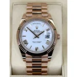 RLX Day-Date "President" 40mm Everose Gold White Roman Dial - 228235 - Image 2