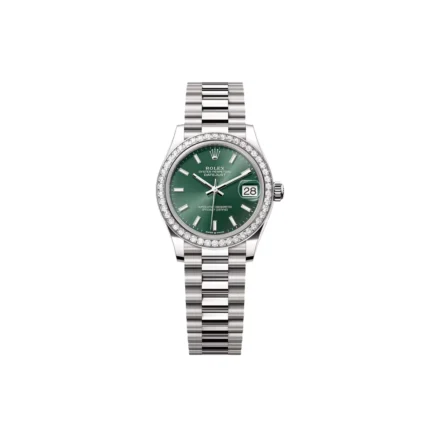 RLX Datejust m278289RBR-0015 Mint Green Dial White Gold President Watch