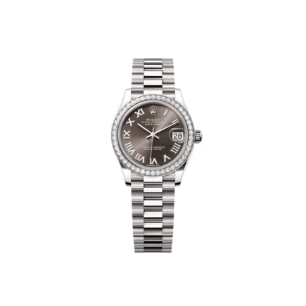 RLX Datejust m278289RBR-0017 Dark Grey Dial White Gold President Watch