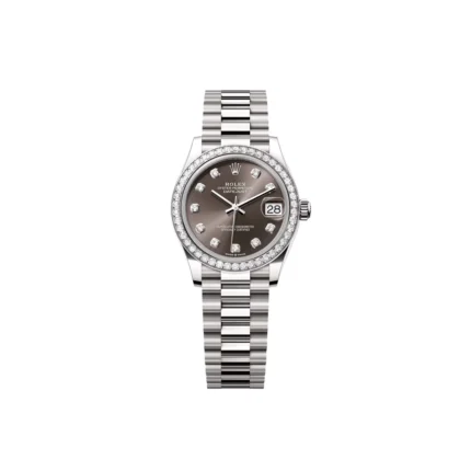 RLX Datejust m278289RBR-0006 Dark Grey Dial White Gold President Watch