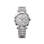 RLX Day-Date "President" 40mm White Gold Meteorite Diamond Baguette Dial - 228239