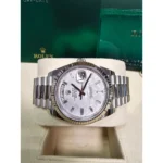 RLX Day-Date "President" 40mm White Gold Meteorite Diamond Baguette Dial - 228239 - Image 4