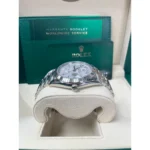 RLX Day-Date "President" 40mm White Gold Meteorite Diamond Baguette Dial - 228239 - Image 6