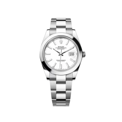RLX Datejust 41mm 126300 White Index Oyster Stainless Steel Watch