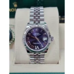 RLX Datejust m278274-0025/0026 Aubergine 31mm Dial Oyster Watch - Image 11