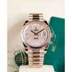 RLX Day-Date "President" 40mm Everose Gold Diamond Pave Dial - 228235 - Image 2