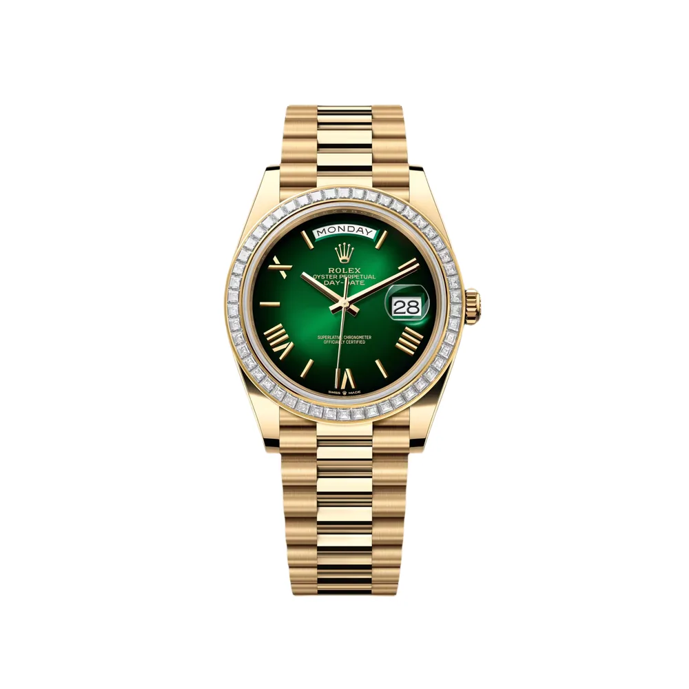 P0255-1 RLX Day-Date 40mm 228398TBR-0042 Green Ombré Dial President Watch - Image 1