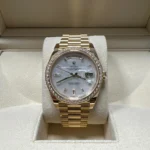 RLX Day-Date 40mm White Mother-of-Pearl Dial President Watch 228348RBR-0046 - Image 8