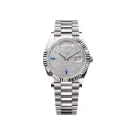 RLX Day-Date "President" 40mm White Gold Pave Diamond Sapphire Dial - 228239