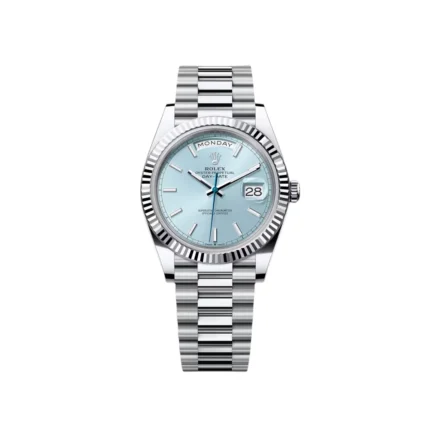RLX Day-Date "President" 40mm Platinum Ice Blue Index Dial - 228236