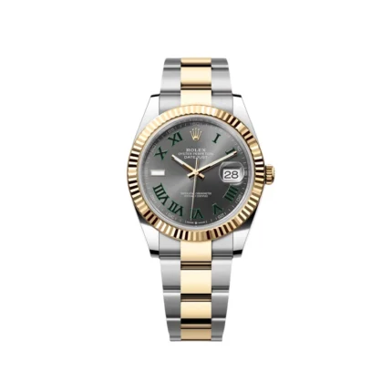 RLX Datejust 41mm 126333 Two-Tone Yellow Gold Fluted Bezel "Wimbledon" Dial Oyster