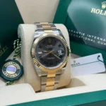 RLX Datejust 41mm 126333 Two-Tone Yellow Gold Fluted Bezel "Wimbledon" Dial Oyster - Image 4