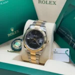 RLX Datejust 41mm 126333 Two-Tone Yellow Gold Fluted Bezel "Wimbledon" Dial Oyster - Image 5