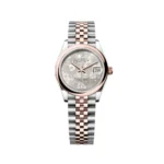 RLX Datejust m278241-0031/0032 31mm Silver Floral Motif Dial Oyster Bracelet Watch - Image 2