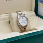 RLX Datejust m278241-0031/0032 31mm Silver Floral Motif Dial Oyster Bracelet Watch - Image 4