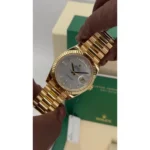 RLX Day-Date 40mm Yellow Gold President Mother of Pearl Diamond Baguette Dial - 228238 - Image 8