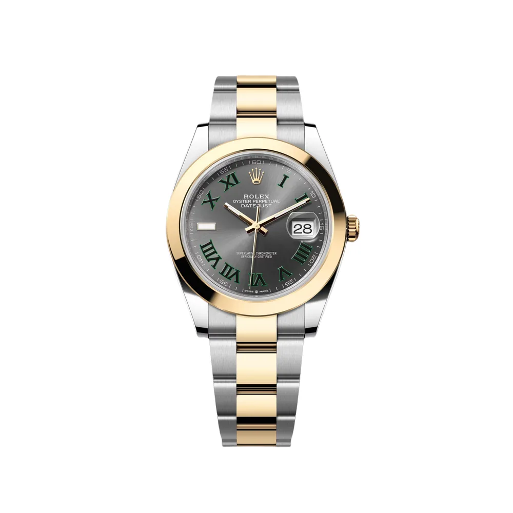 P0281-1 RLX Datejust 41mm 126303 Slate Roman Oyster Steel and Yellow Gold Mens Watch - Image 1