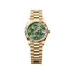 RLX Datejust m278278-0046 Olive Green Floral Motif 31mm President Bracelet Watch