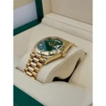 RLX Day-Date "President" 40mm Yellow Gold Green Roman "Money" Dial - 228238 - Image 3