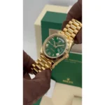 RLX Day-Date "President" 40mm Yellow Gold Green Roman "Money" Dial - 228238 - Image 7