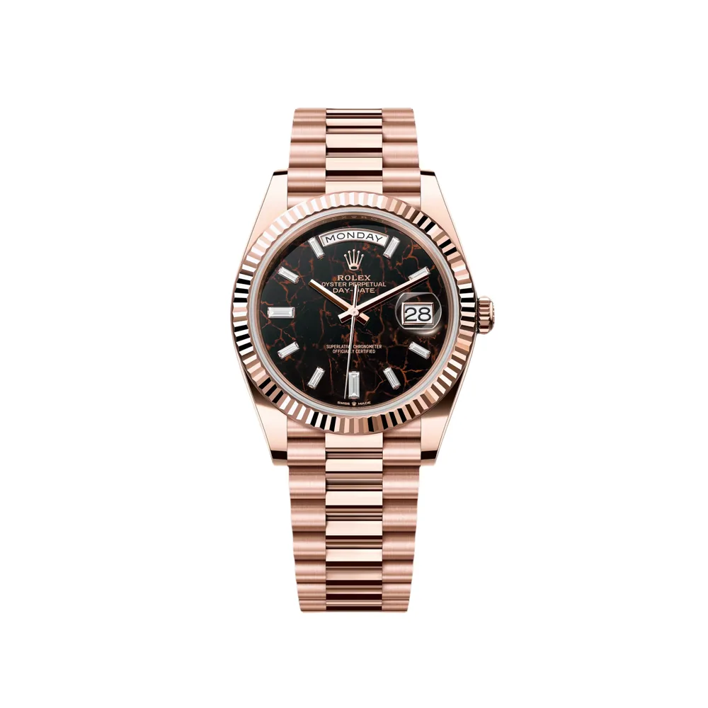 P0290-1 RLX Day-Date "President" 40mm Everose Eisenkiesel Diamond Baguette Dial - 228235 - Image 1