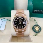 RLX Day-Date "President" 40mm Everose Eisenkiesel Diamond Baguette Dial - 228235 - Image 2