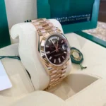 RLX Day-Date "President" 40mm Everose Eisenkiesel Diamond Baguette Dial - 228235 - Image 3