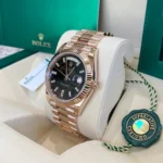 RLX Day-Date "President" 40mm Everose Eisenkiesel Diamond Baguette Dial - 228235 - Image 4