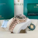 RLX Day-Date "President" 40mm Everose Eisenkiesel Diamond Baguette Dial - 228235 - Image 6