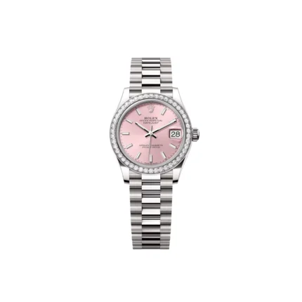 RLX Datejust m278289RBR-0013 Pink Dial White Gold President Watch