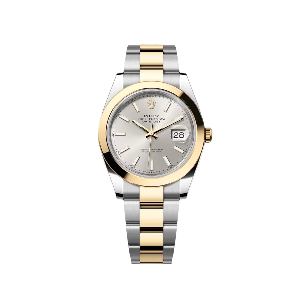 P0298-1 RLX Datejust 41mm 126303 Silver Index Oyster Steel and Yellow Gold Mens Watch - Image 1