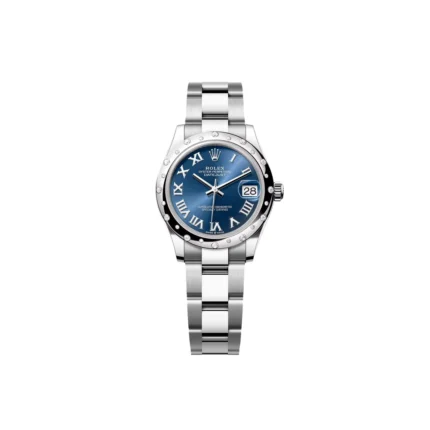 RLX Datejust m278344-0035/0036 Bright Blue Dial 31mm Domed Diamond Oyster Watch